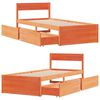 vidaXL Bed Frame without Mattress Wax Brown 90x200 cm Solid Wood Pine