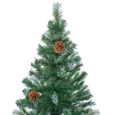 vidaXL Artificial Pre-lit Christmas Tree with Pinecones 210 cm