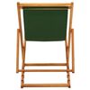 vidaXL Folding Beach Chair Eucalyptus Wood and Fabric Green