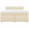 vidaXL Box Spring Bed with Mattress Cream 180x200 cm Fabric