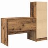 vidaXL Desk with Drawer 2 pcs Old Wood