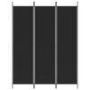 vidaXL 3-Panel Room Divider Black 150x200 cm Fabric