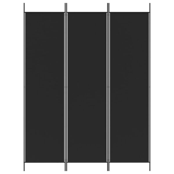 vidaXL 3-Panel Room Divider Black 150x200 cm Fabric