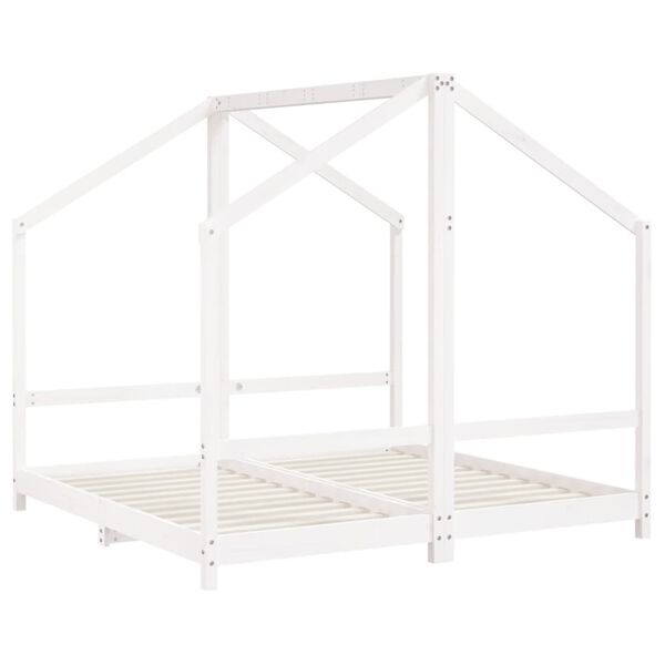 vidaXL Kids Bed Frame White 2x(80x160) cm Solid Wood Pine