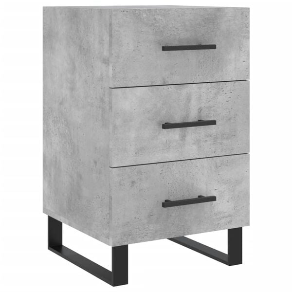 vidaXL Bedside Cabinet Concrete Grey 40x40x66 cm Engineered Wood