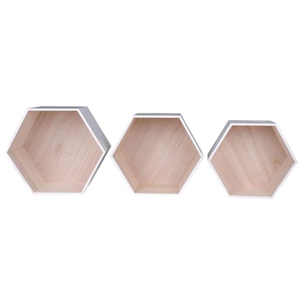 House Nordic 3 Piece Shelves Eva White and Natural