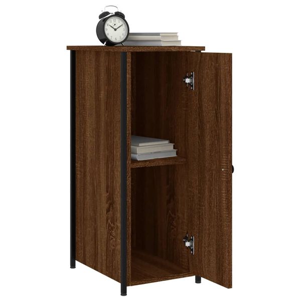 vidaXL Bedside Cabinet Brown Oak 32x42x80 cm Engineered Wood