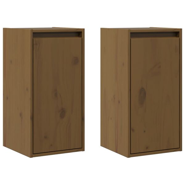 vidaXL Wall Cabinets 2 pcs Honey Brown 30x30x60 cm Solid Wood Pine