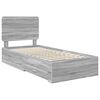 vidaXL Bed Frame with Drawer Grey Sonoma 100 x 200 cm Engineered Wood