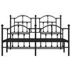 vidaXL Metal Bed Frame without Mattress with Footboard Black 140x200cm