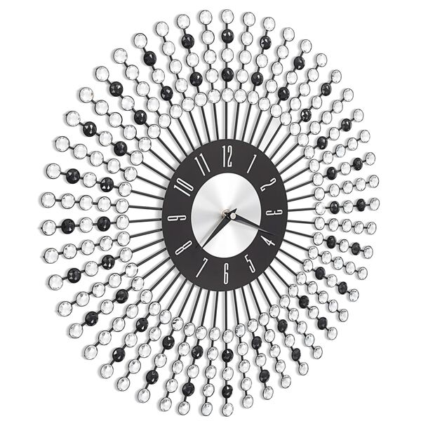 vidaXL Wall Clock Metal 43 cm Black