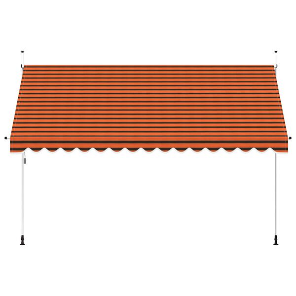 vidaXL Manual Retractable Awning 400 cm Orange and Brown