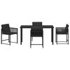 vidaXL Garden Dining Set 5 pcs Black Poly Rattan