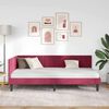 vidaXL Corner Bed Frame with Headboard Wine Red 90 cm x 190 cm Velvet