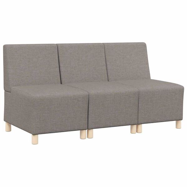 vidaXL Modular Sofa Unit Armless 3 pcs Taupe 55 x 74 x 82 cm Fabric