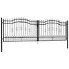 vidaXL Fence Gate KAMPEN with Spear Top Black 394.5x125 cm Steel