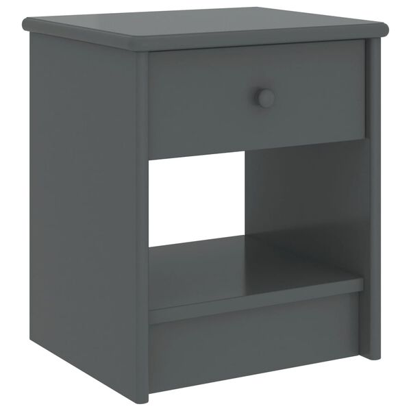 vidaXL Bedside Cabinet Dark Grey 35x30x40 cm Solid Pinewood