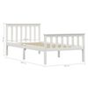 vidaXL Bed Frame without Mattress White Solid Pine Wood 100x200 cm