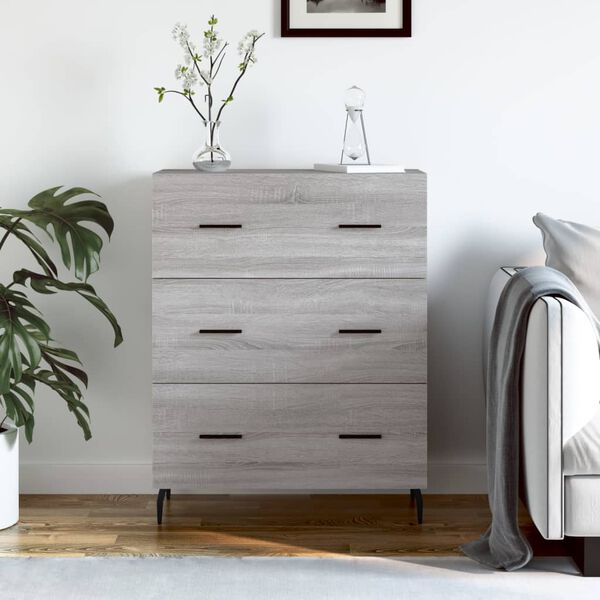 vidaXL Sideboard Grey Sonoma 69.5x34x90 cm Engineered Wood