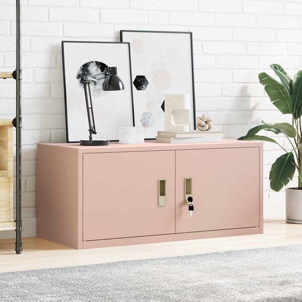 vidaXL Storage Cabinet Pink 90 x 40 x 40 cm Steel