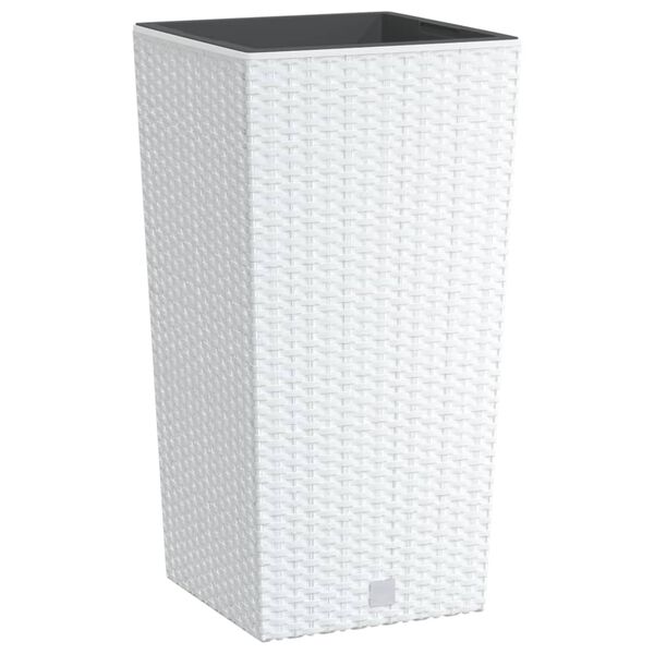vidaXL Planter with Removable Inner White 11 / 26.5 L PP Rattan