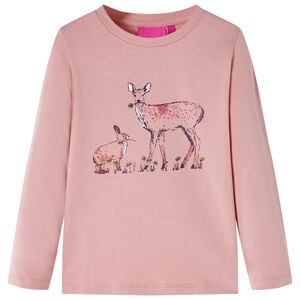vidaXL Kids' T-shirt with Long Sleeves Pink 128