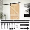 vidaXL Sliding Door 80 x 210 cm Solid Pine Wood Natural and Black