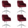 vidaXL Swivel Dining Chairs 4 pcs Wine Red Fabric
