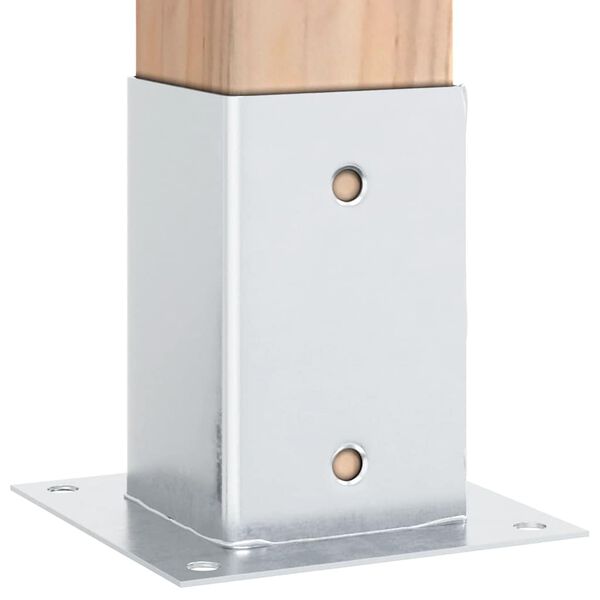 vidaXL Post Bases Square 12 pcs Silver 91x91 mm Galvanised Steel