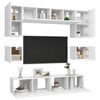 vidaXL 8 Piece TV Cabinet Set White Engineered Wood