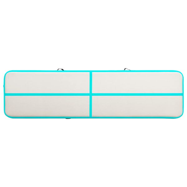 vidaXL Inflatable Gymnastics Mat with Pump 800x100x15 cm PVC Green