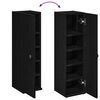vidaXL Bathroom Cabinet with Roll Holder Black 20.5x22x72 cm