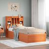 vidaXL Bed Frame without Mattress Wax Brown 75x190 cm Small Single Solid Wood Pine