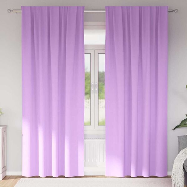 vidaXL Blackout Curtains with Rings 2 pcs Purple 245 x 140 cm