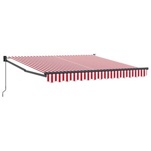 vidaXL Retractable Awning Red and White 300 x 250 cm