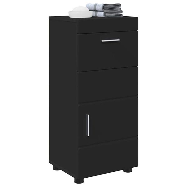 vidaXL Bathroom Cabinet Set with Drawer TULUM Black 37 x 31.5 x 82 cm