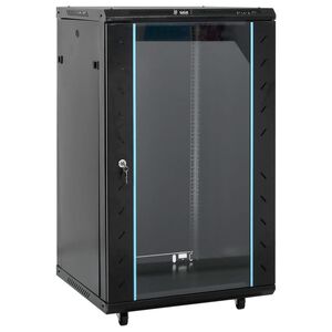 vidaXL Network Cabinet with Storage Black 600 x 600 x 1000 mm Steel