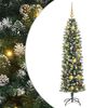 vidaXL Artificial Slim Christmas Tree Green and White 150 cm