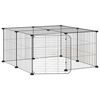 vidaXL 12-Panel Pet Cage with Door Black 70x70x35 cm Steel