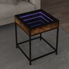 vidaXL Coffee Table with Infinity LED Smoked Oak 40x40x51 cm