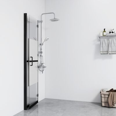 vidaXL Foldable Walk-in Shower Wall Half Frosted ESG Glass 110x190 cm