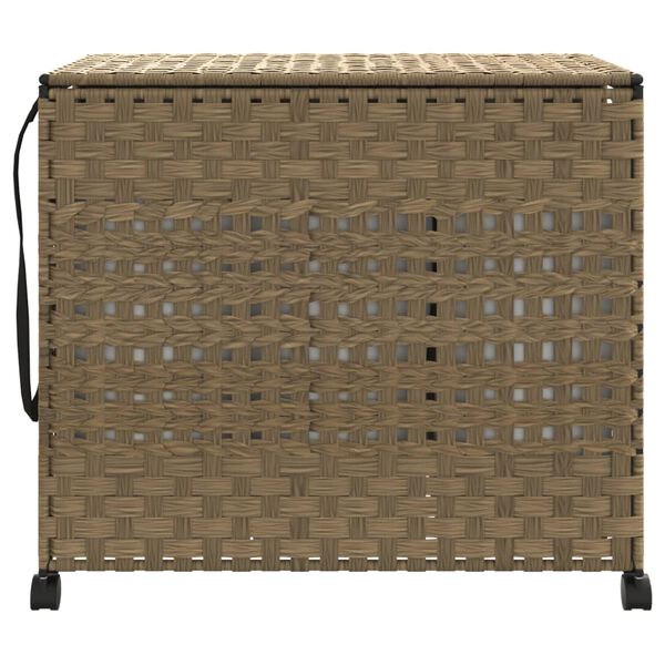 vidaXL Laundry Basket with Wheels 66x35x60 cm Rattan