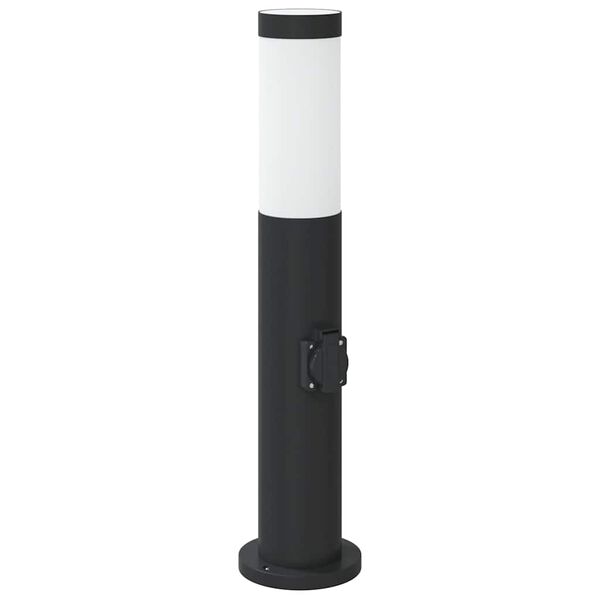 vidaXL Bollard Light with Outlet 50 cm Stainless Steel IP44