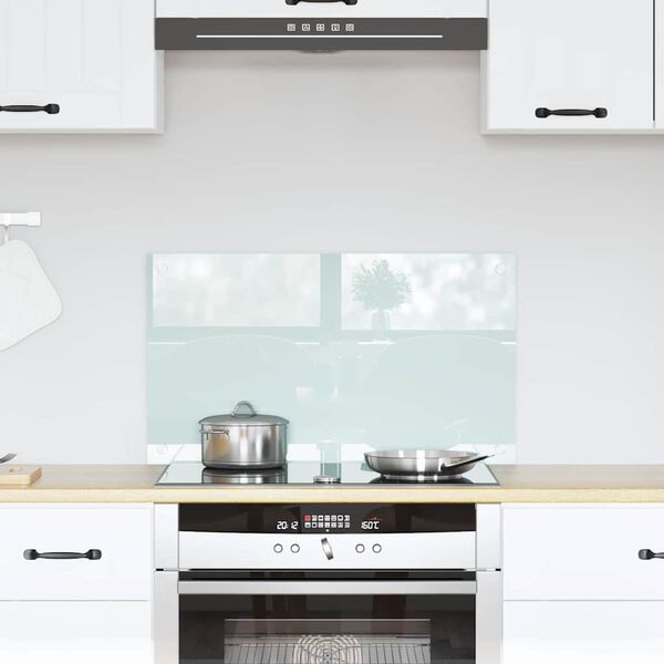 vidaXL Kitchen Backsplash White 70 x 40 cm Tempered Glass