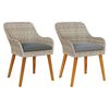vidaXL Garden Chair 2 pcs Light Grey 55 x 62.5 x 82cm Poly Rattan