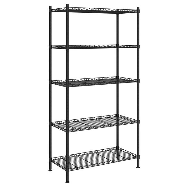 vidaXL 5-Tier Storage Shelf 90x35x180 cm Black 250 kg