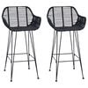 vidaXL Bar Chair 2 pcs 55 x 52 x 92 cm Rattan and Iron