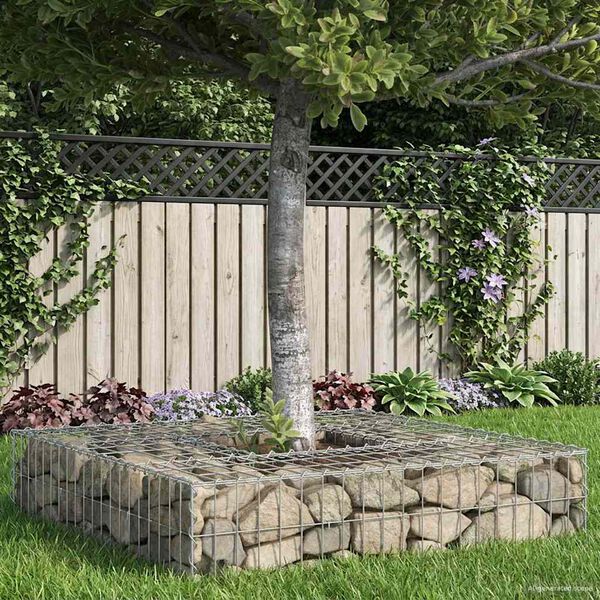 vidaXL Gabion Raised Bed Silver 100 x 100 x 20 cm Galvanised Steel