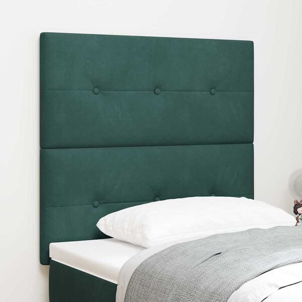 vidaXL LED Headboard with LED Strip Lights Green 80 cm Polyester