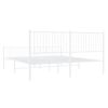 vidaXL Metal Bed Frame without Mattress with Footboard White 200x200cm